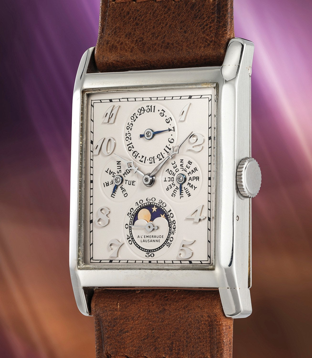 Rectangular Calendar Wristwatch No. 27819
